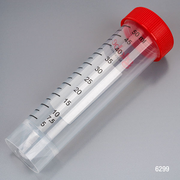 Globe Scientific Diamond MAX Centrifuge Tube, 50mL, Attached Red Flat Top Screw Cap, PP, Printed Graduations, STERILE, Self-Standing, Certified, 25/Re-Sealable Bag, 20 Bags/Unit Centrifuge tube; Conical tube; High Speed; Ultra high Performance; 15mL; Polypropylene tube; Centrifuge